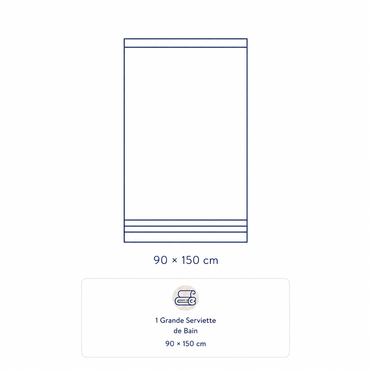 Grande Serviette de Bain 90×150